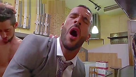 Slim brunette hair with a sex toy